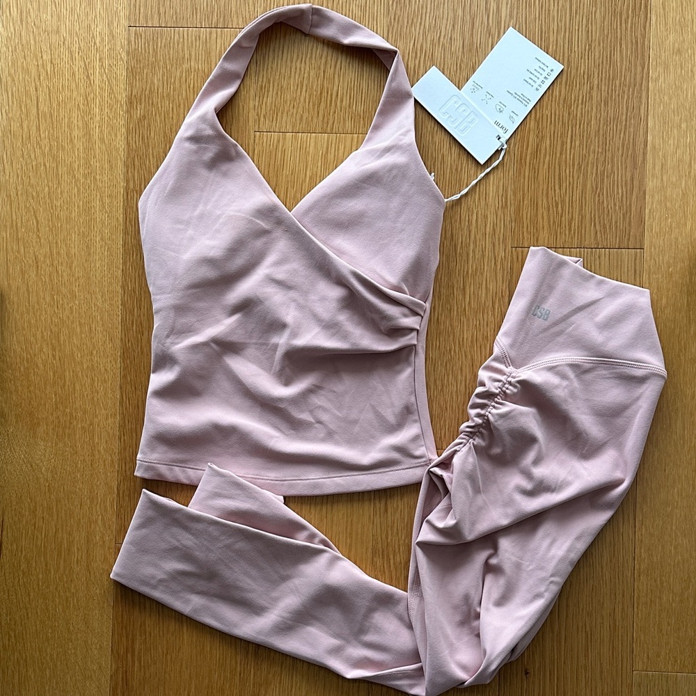 CSB Pink Halter Top and Leggings Set
